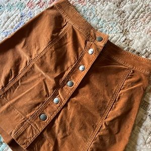 Madewell Button Front Rust Skirt